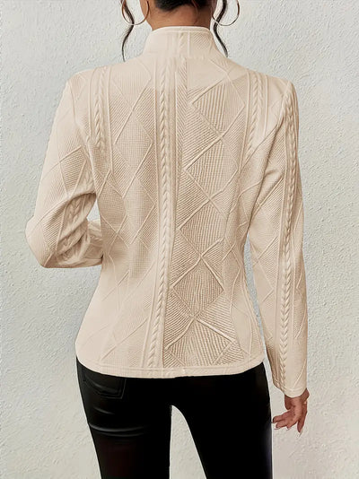 Elegantly Tailored Diamond-Knit Blazer