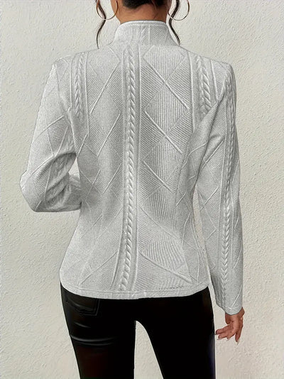 Elegantly Tailored Diamond-Knit Blazer
