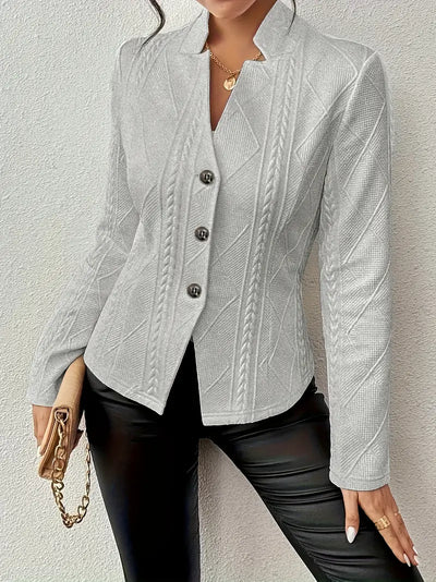Elegantly Tailored Diamond-Knit Blazer