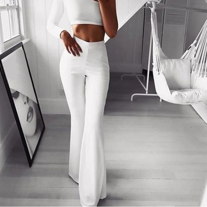 Sculpted Silhouette Flared Lounge Pants