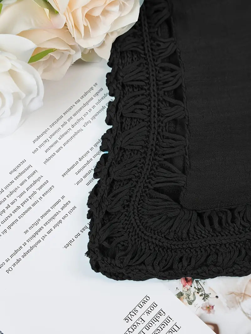 Seaside Allure Crochet Trim Mini Dress