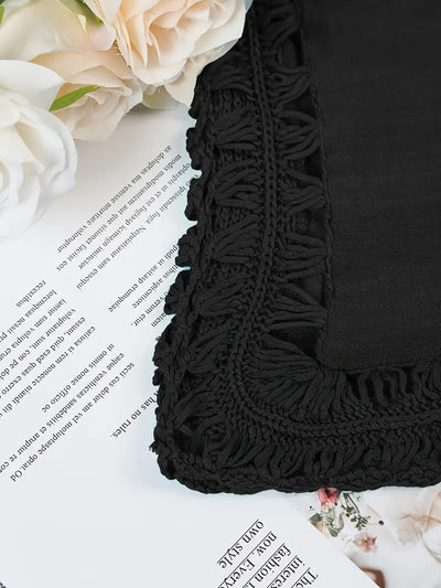 Seaside Allure Crochet Trim Mini Dress