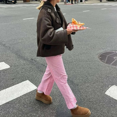 Seaside Charm Gingham Wide-Leg Pants