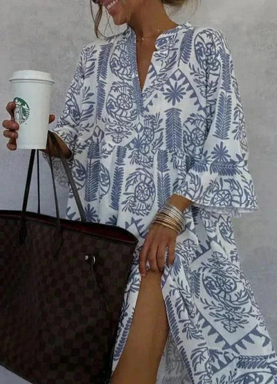 Seaside Escape Print Summer Dress