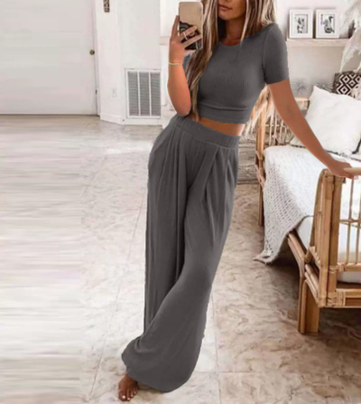 Seaside Grace Wide-Leg Two-Piece Set