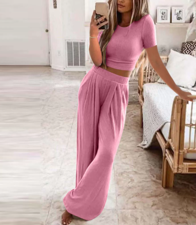 Seaside Grace Wide-Leg Two-Piece Set