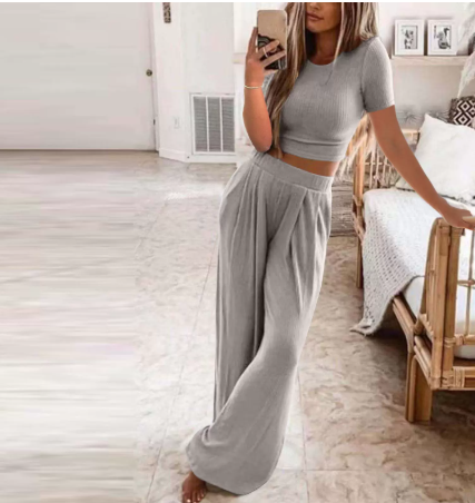 Seaside Grace Wide-Leg Two-Piece Set