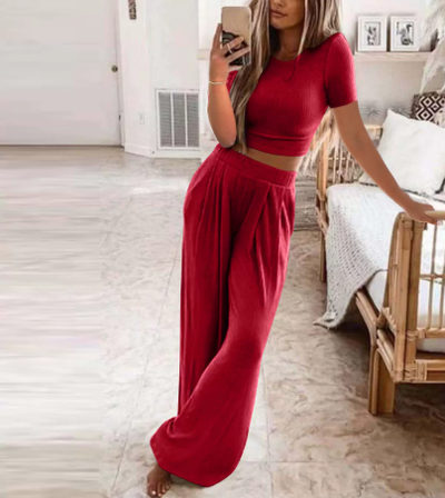 Seaside Grace Wide-Leg Two-Piece Set