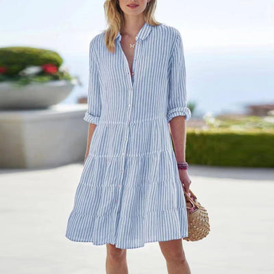 Seaside Moments Tiered Shirt Dress