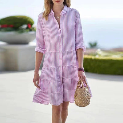 Seaside Moments Tiered Shirt Dress