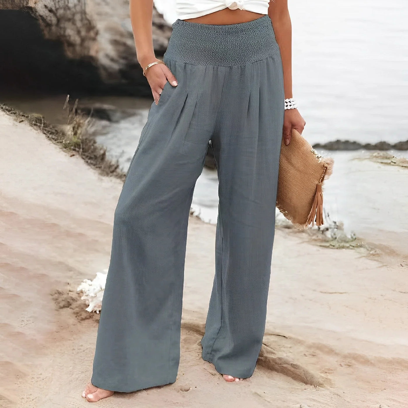 Seaside Serenity Wide-Leg Pants