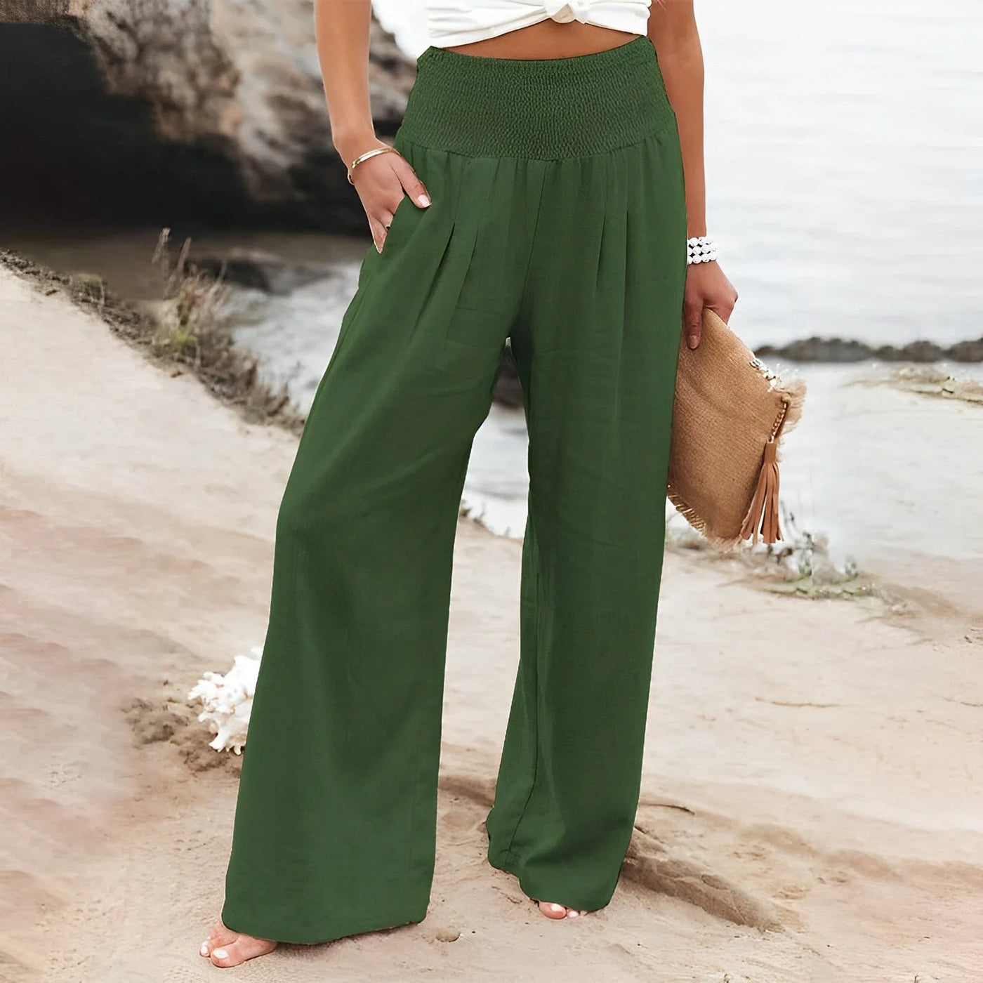 Seaside Serenity Wide-Leg Pants