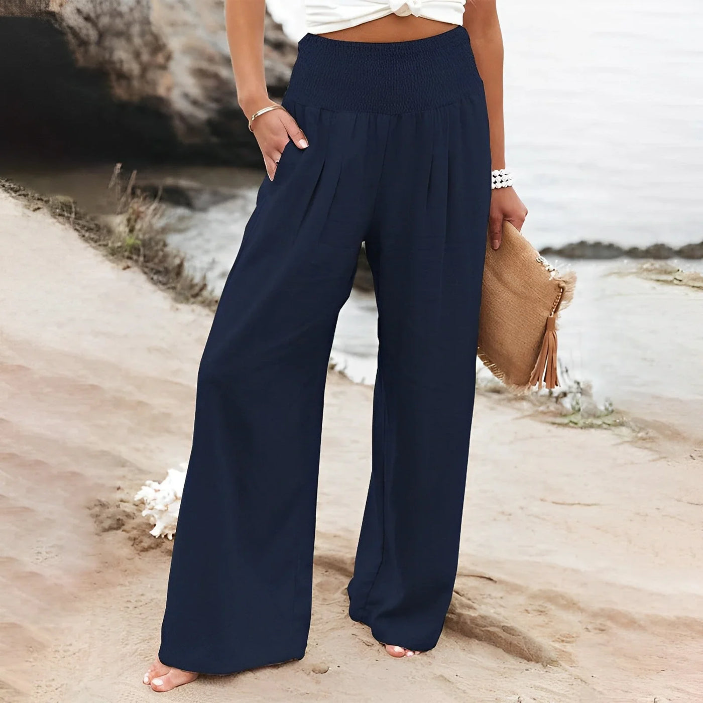 Seaside Serenity Wide-Leg Pants