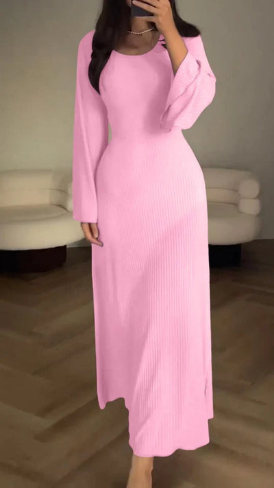 Serene Allure Ribbed Maxi Dress