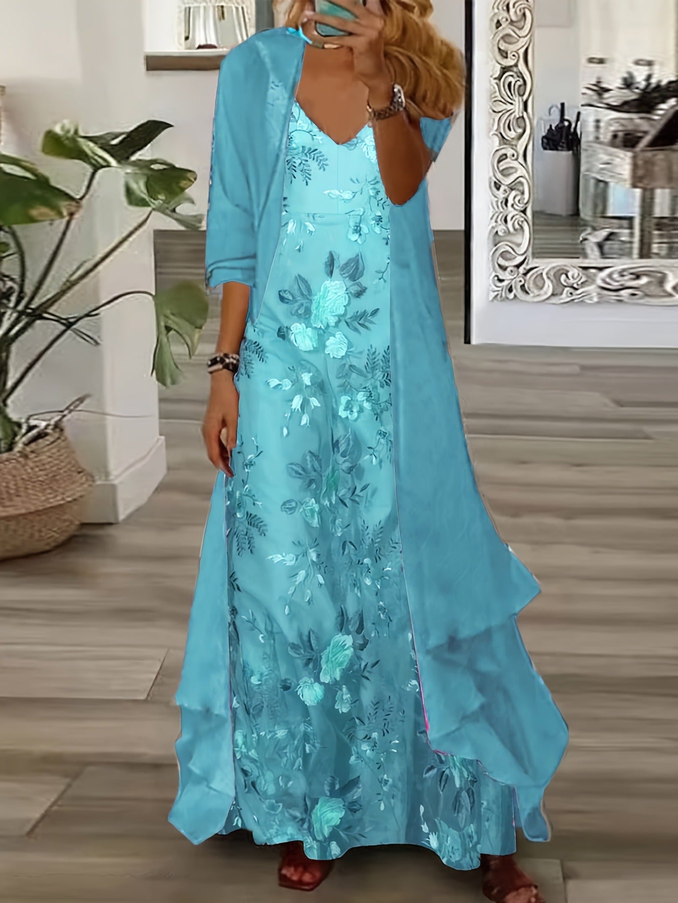 Serene Bloom Split Detail Maxi Dress