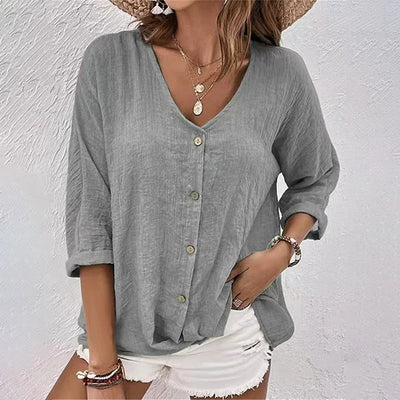 Serene Days Relaxed Button Blouse