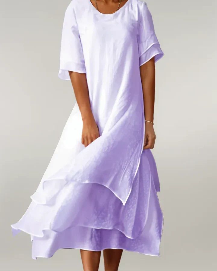 Serene Drift Layered Midi Dress