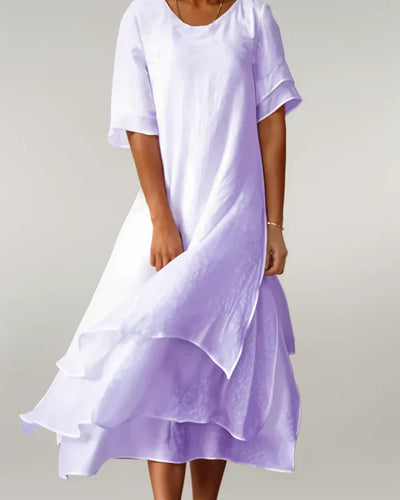 Serene Drift Layered Midi Dress