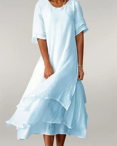 Serene Drift Layered Midi Dress