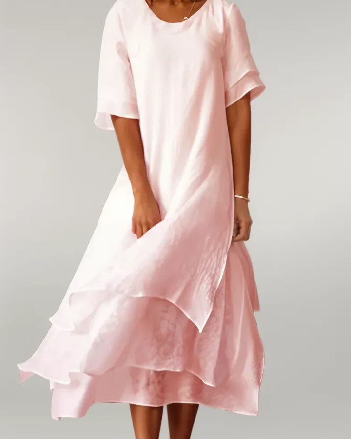 Serene Drift Layered Midi Dress
