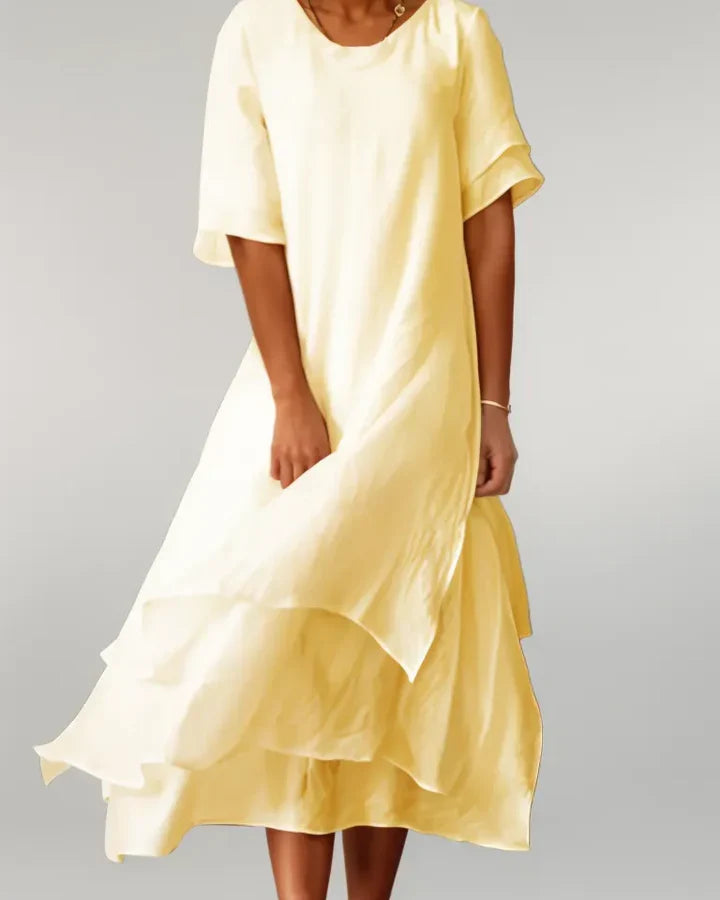 Serene Drift Layered Midi Dress