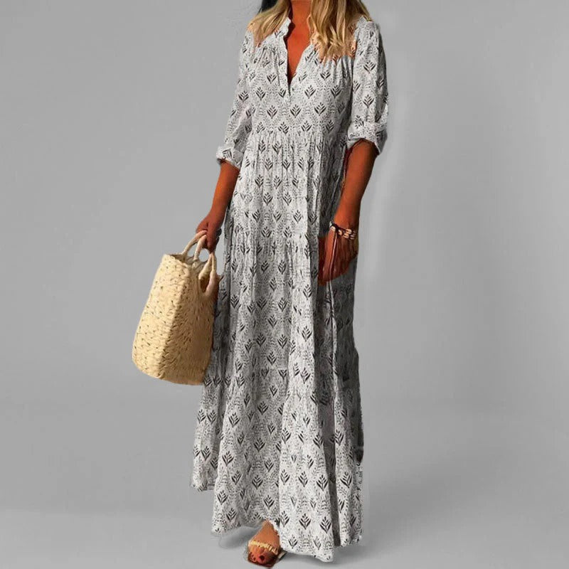 Serene Escape Boho Print Maxi Dress