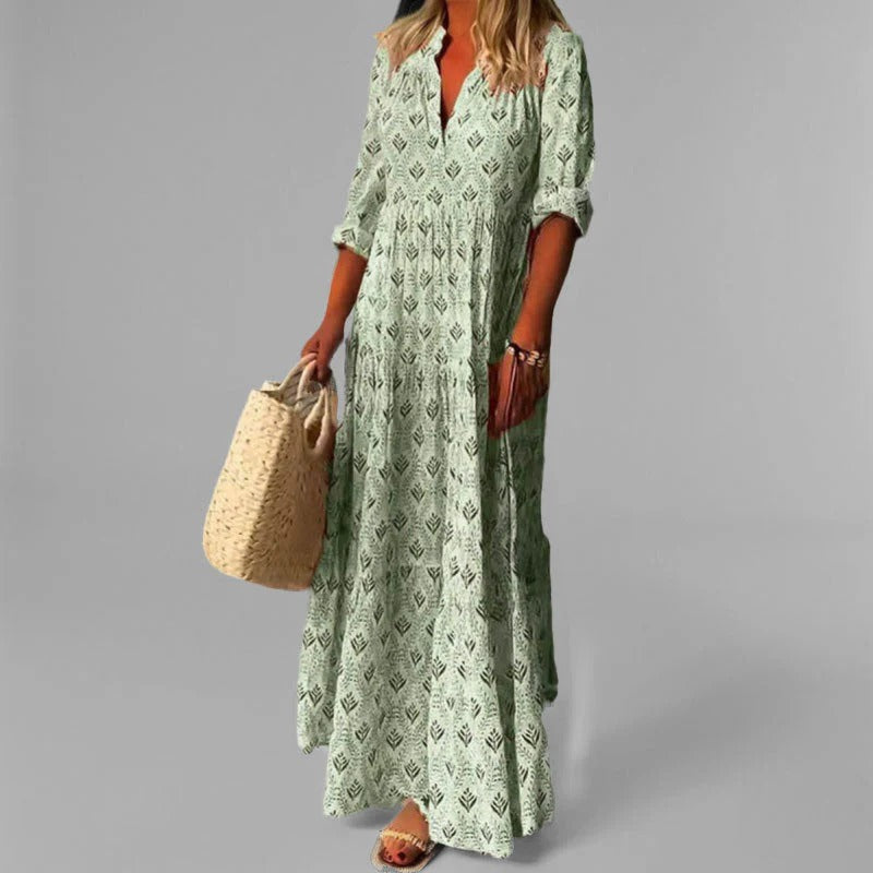 Serene Escape Boho Print Maxi Dress