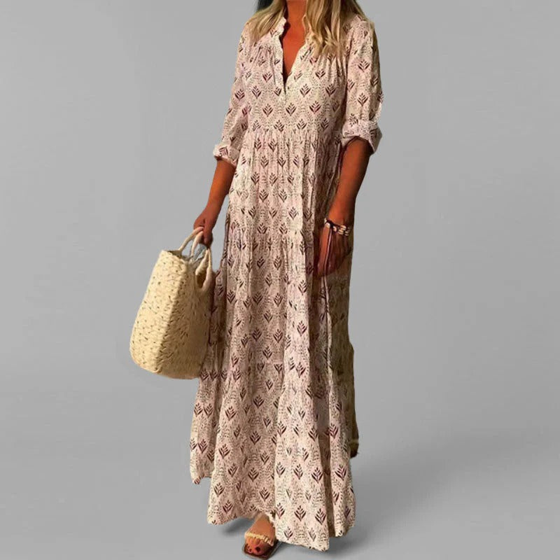 Serene Escape Boho Print Maxi Dress