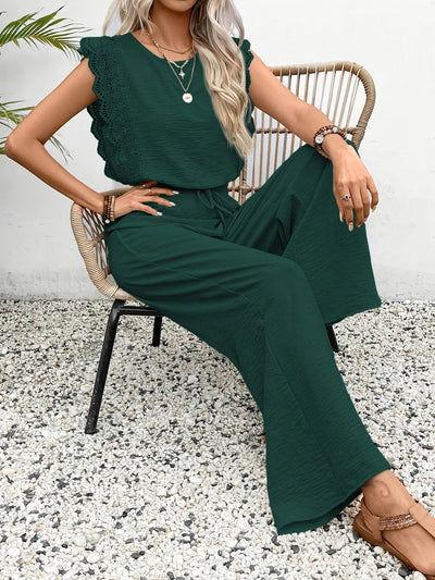 Serene Escape Lace Trim Two-Piece Set