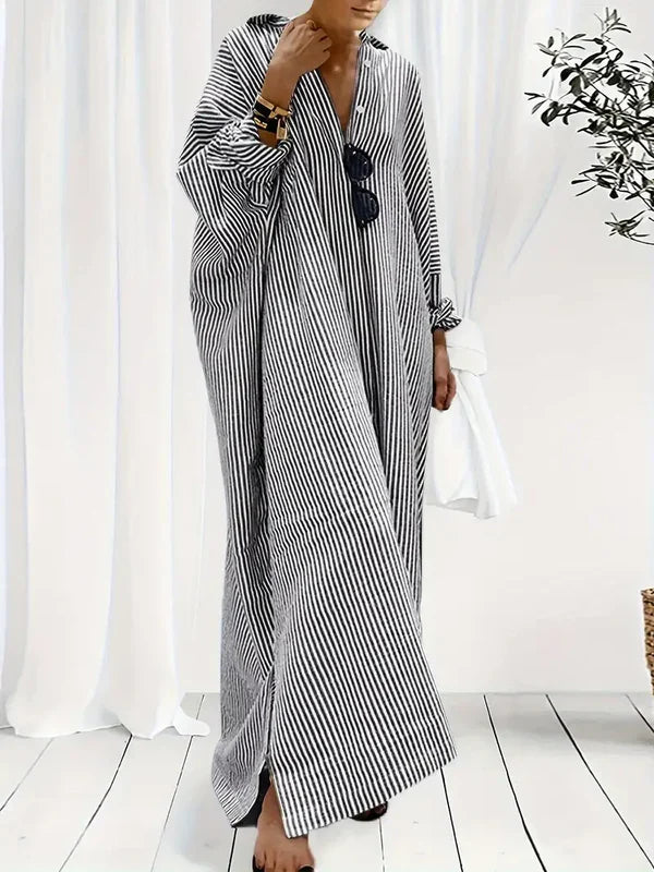 Serene Escape Striped Maxi Dress