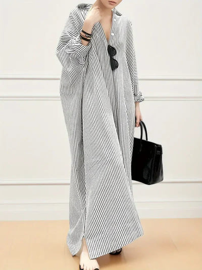 Serene Escape Striped Maxi Dress