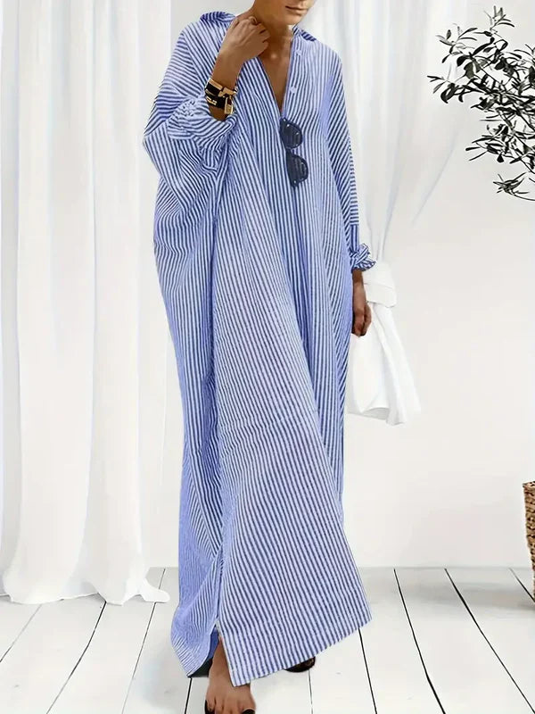 Serene Escape Striped Maxi Dress