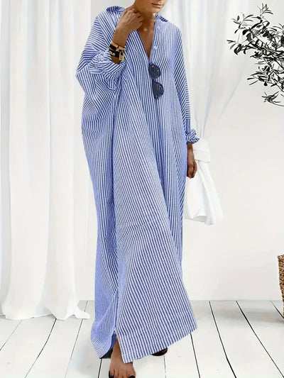 Serene Escape Striped Maxi Dress