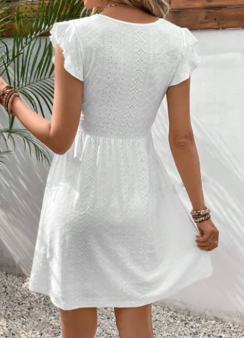 Serene Grace Lace-Trim Midi Dress