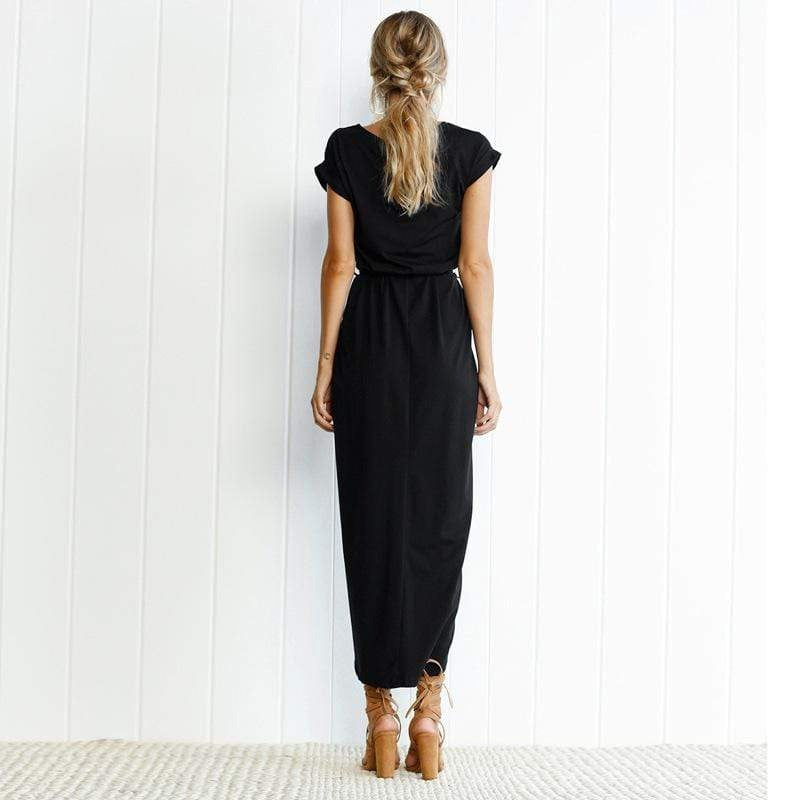 Serene Hour Tie-Waist Maxi Dress