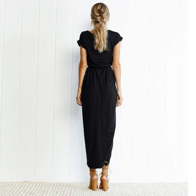 Serene Hour Tie-Waist Maxi Dress