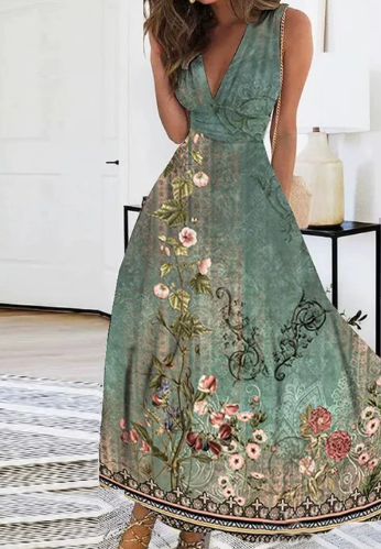 Serene Whimsy Floral A-Line Dress