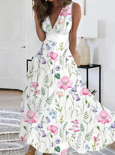Serene Whimsy Floral A-Line Dress