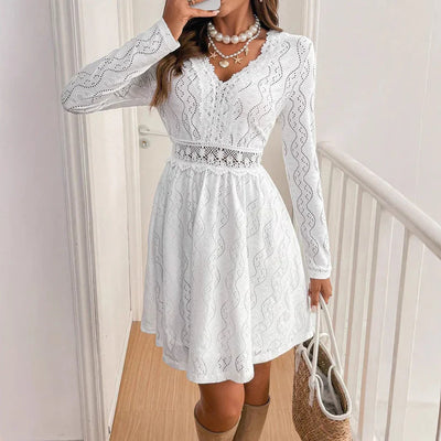 Serene Whimsy Lace Detail Mini Dress