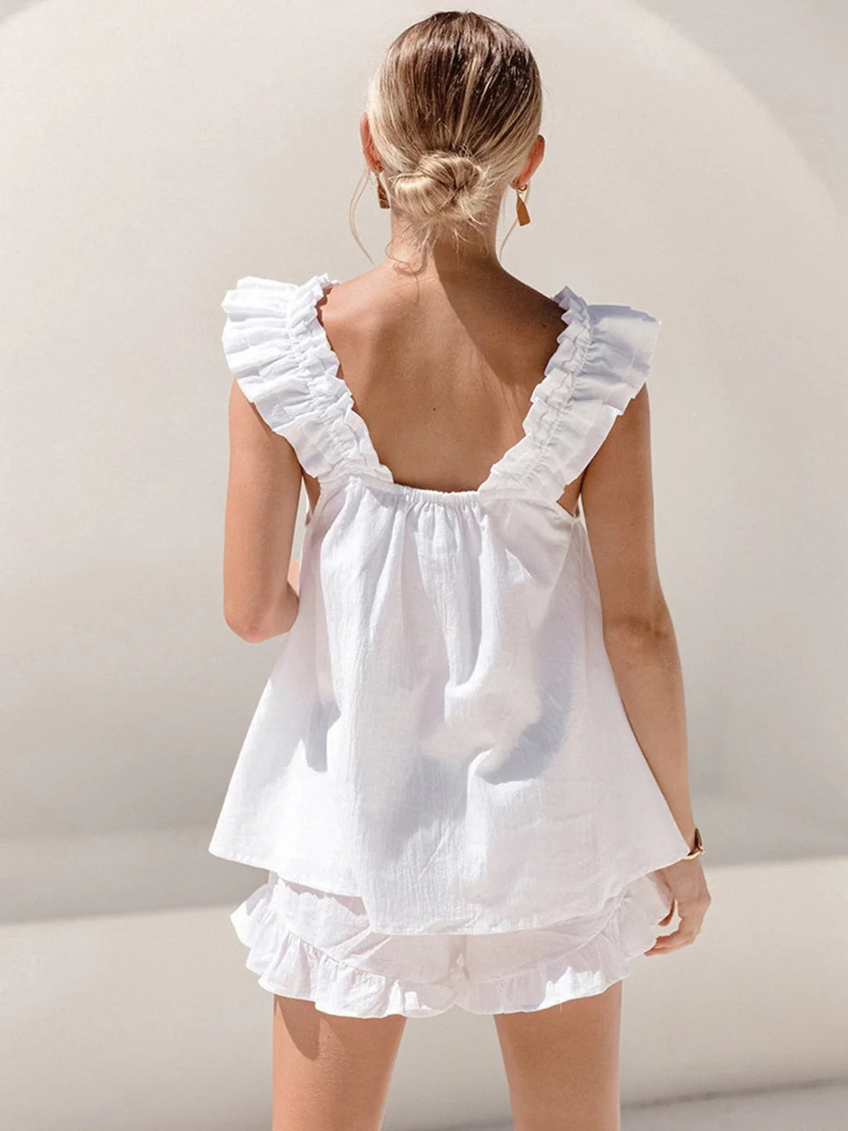 Serene Whisper Ruffle Set