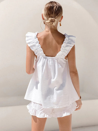 Serene Whisper Ruffle Set