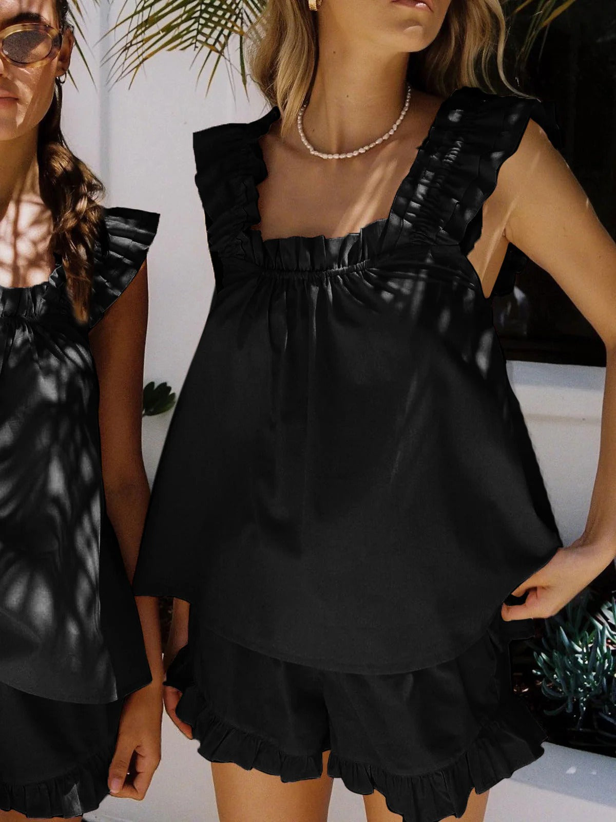 Serene Whisper Ruffle Set