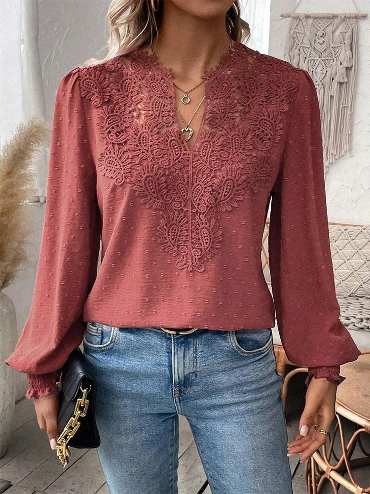 Soft Allure Lace Detail Blouse