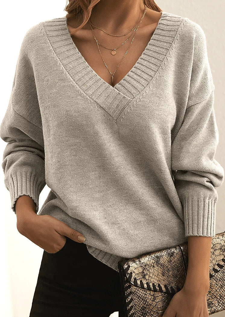 Cozy Ribbed V-Neck Sweater