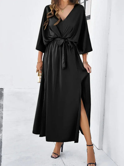 Soft Grace Tie-Waist Formal Dress