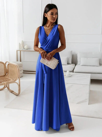 Soft Whispers Draped Waist Maxi Dress