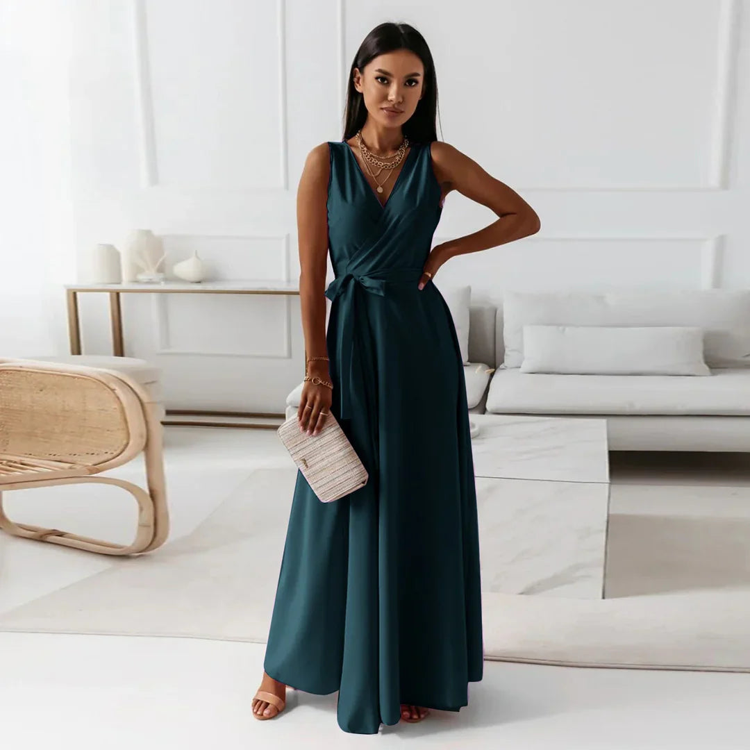 Soft Whispers Draped Waist Maxi Dress