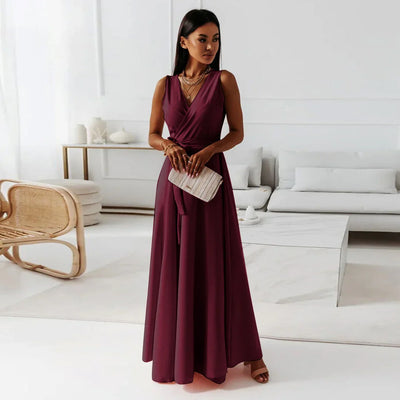 Soft Whispers Draped Waist Maxi Dress