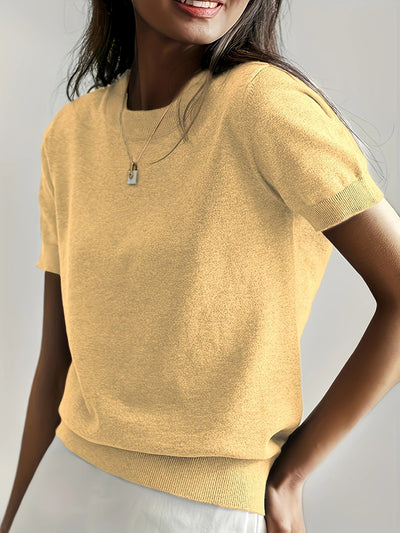 Soft Whispers Ribbed Hem Knit Tee