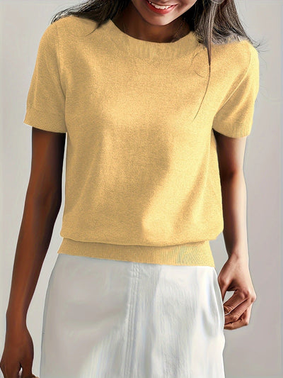 Soft Whispers Ribbed Hem Knit Tee
